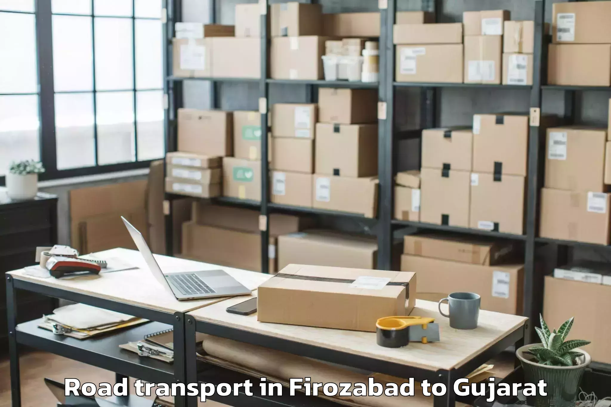 Book Firozabad to Halvad Road Transport Online